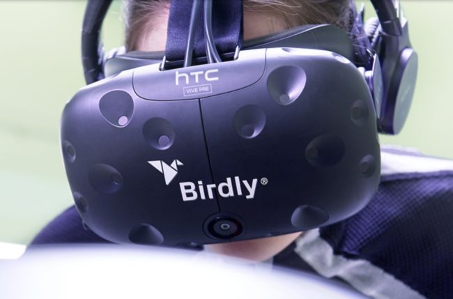 Person wearing VR headset